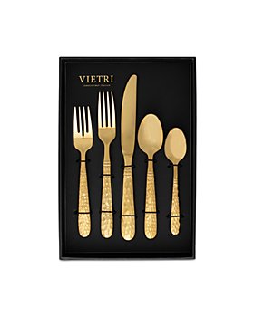 VIETRI - Martellato Gold Tone 20-Piece Flatware Set