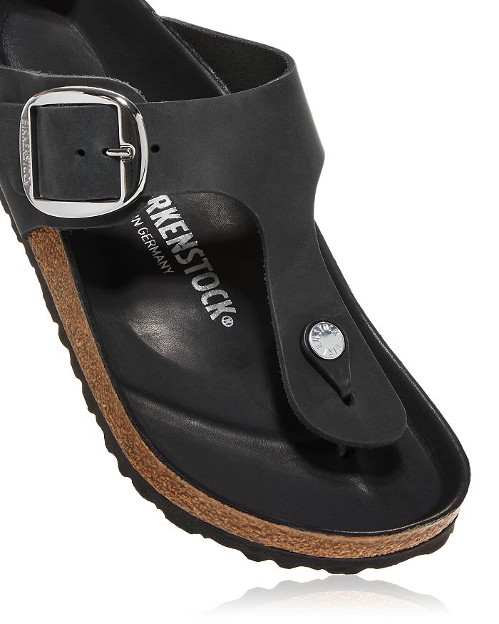 Shop Birkenstock Women's Gizeh Big Buckle Thong Sandals In Oiled Nubuck Black