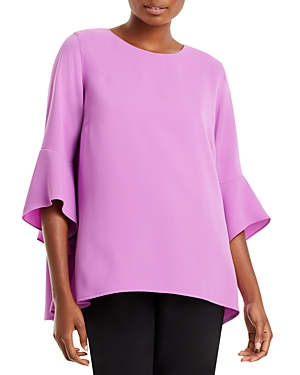 Shop Caroline Rose Julia Flare Sleeve Tunic Top In Orchid