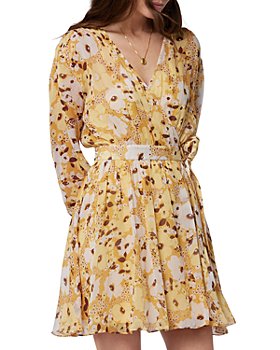 Joie - Clara V Neck Silk Fit and Flare Dress