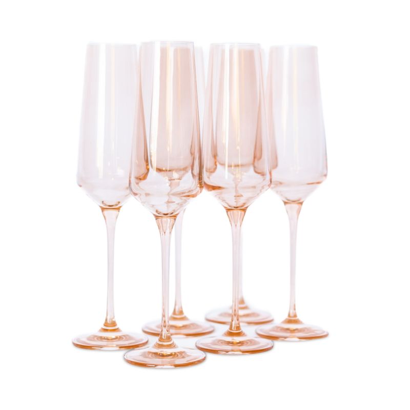 Estelle Colored Glass Champagne Flutes, Set of 6