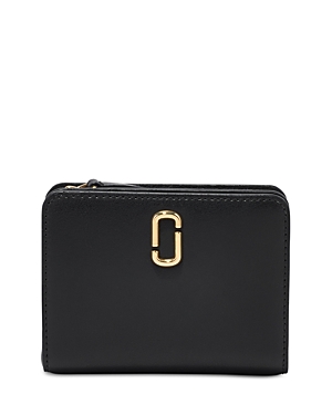 Shop Marc Jacobs The J Marc Mini Compact Wallet In Black/gold