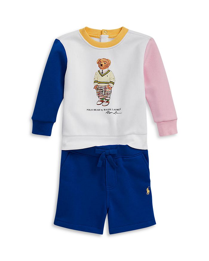 Ralph Lauren Polo Boys' Polo Bear Fleece Sweatshirt & Shorts Set Baby