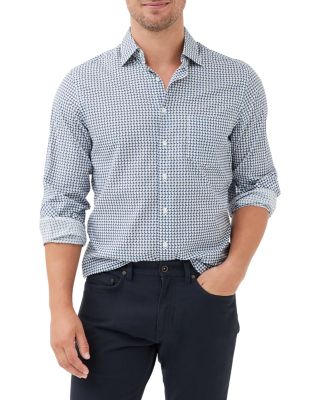 Rodd & Gunn - Marshland Cotton Poplin Geo Print Shirt