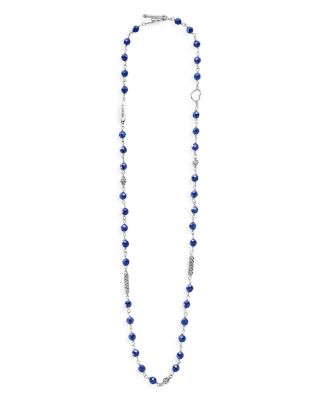 Sterling Silver Caviar Bead Station Necklace, 16"-18"