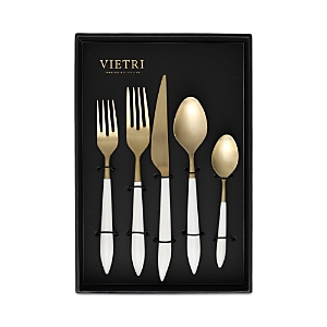 Vietri Ares Oro & White 20 Piece Flatware Set