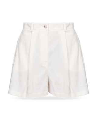 PINKO - High Waist Stretch Linen Shorts