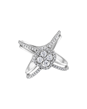 Bloomingdale's Diamond Crossover Ring In 14k White Gold, 0.75 Ct.t.w. - 100% Exclusive