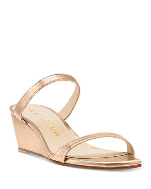 STUART WEITZMAN WOMEN'S ALEENA SQUARE TOE WEDGE SLIDE SANDALS