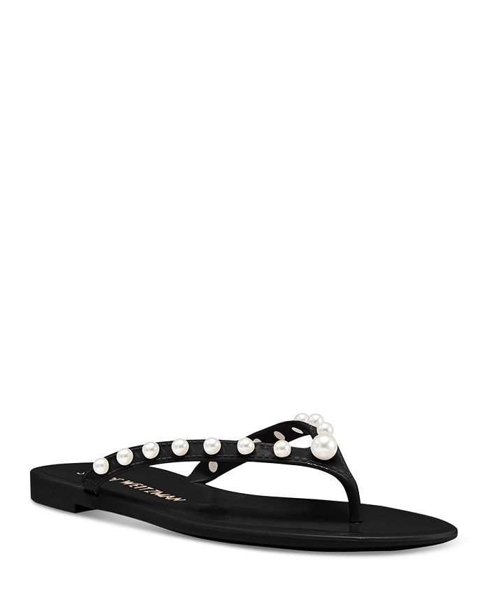 Stuart Weitzman Women's Goldie Jelly Flip Flop Embellished Sandals