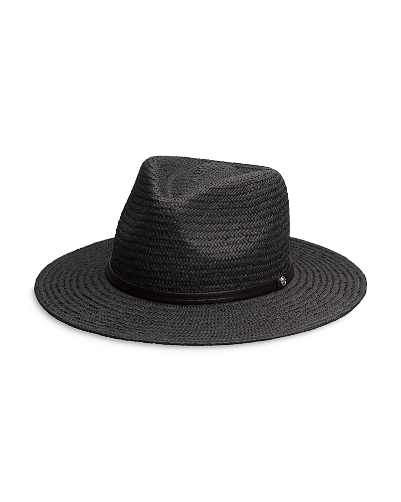 Rag & Bone Packable Straw Fedora In Black