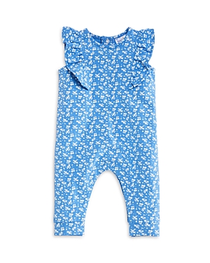 Bloomie's Baby Girls' Floral Print Sleeveless Coverall - Baby In Blue
