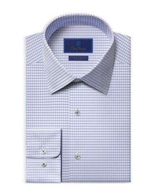 David Donahue Trim Fit Non Iron Twill Check Dress Shirt | Bloomingdale's Men