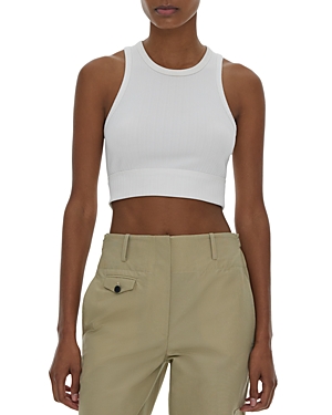HELMUT LANG CROPPED RIBBED TANK TOP