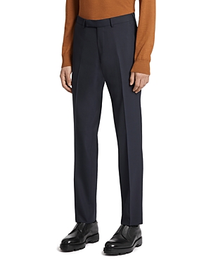Shop Zegna High Performance Wool Slim Fit Pants In Navy