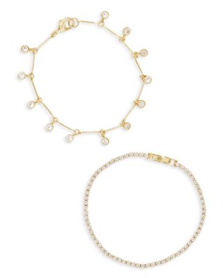 Ettika Cubic Zirconia Bracelets, Set of 2