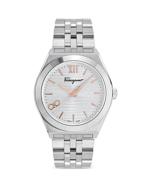 Shop Ferragamo Vega New Stainless Steel Watch, 40mm In Silver