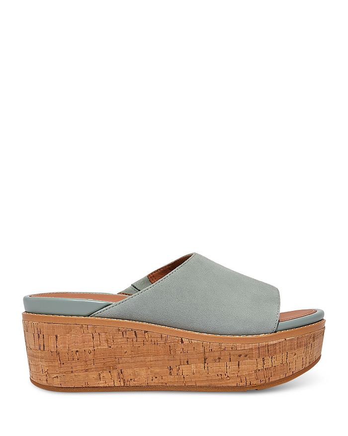 Fitflop Women's Eloise Slip On Cork Wrapped Wedge Sandals In Cool Blue