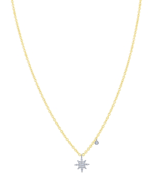 Meira T 14K Yellow & White Gold Diamond Starburst Pendant Necklace, 18L