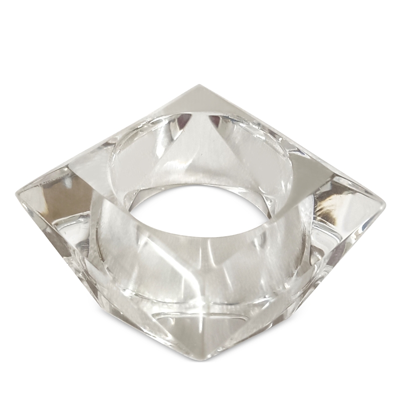 Aman Imports Acrylic Facet Napkin Ring - Exclusive In Champagne