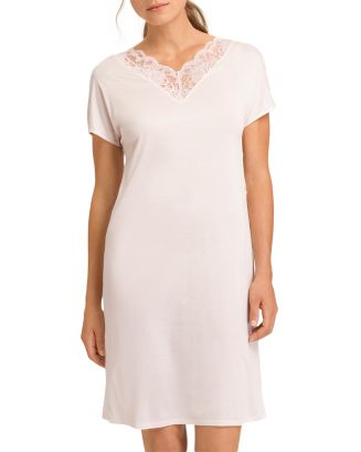 Hanro Mae Lace Trim Short Sleeve Nightgown | Bloomingdale's