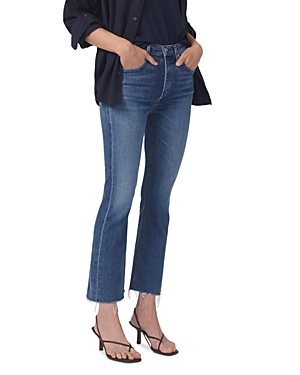 Citizen Of Humanity Isola Cropped Bootcut Jeans With Raw Hem In Lawless
