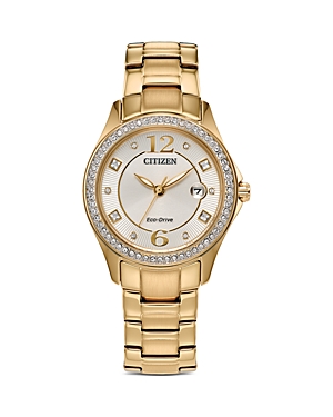 Citizen Eco Classic Gold Tone Stainless Steel Watch, 30.5mm In Silver/gold