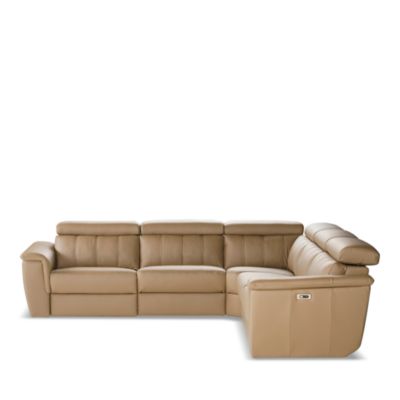 Trevi 5 Piece Power Reclining Leather Sectional
