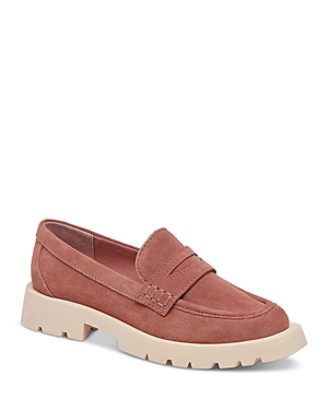 Dolce Vita Women's Elias Lug Sole Tailored Loafer Flats In Mauve Suede