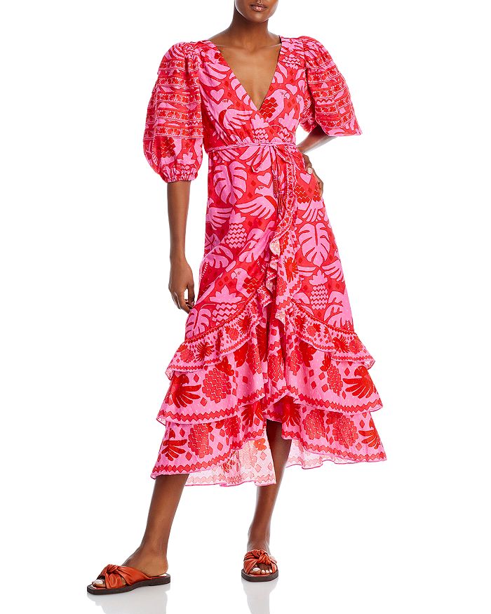 FARM Rio Jungle Tiered Skirt Wrap Dress | Bloomingdale's