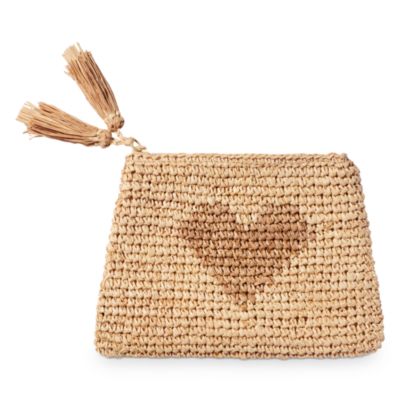 Raffia Zip Pouch, Small