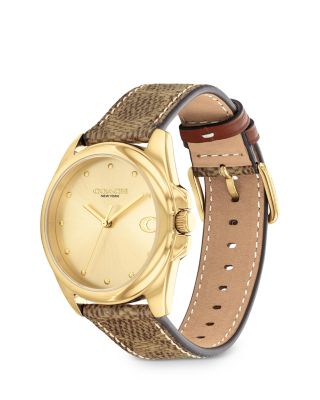 Women's Leather Strap Watch, 36mm 