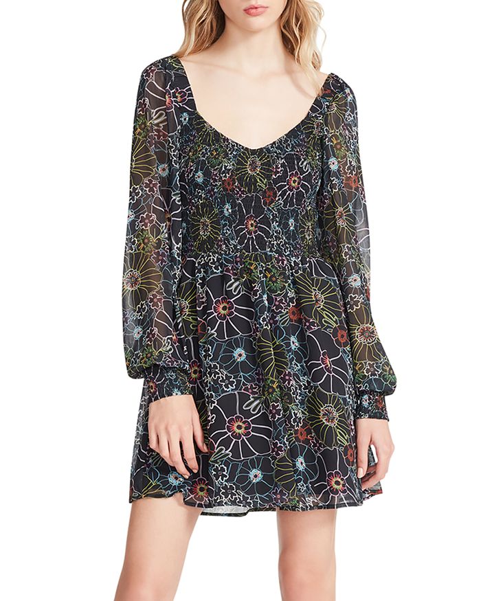 STEVE MADDEN Color Me Lucky Floral Chiffon Dress | Bloomingdale's