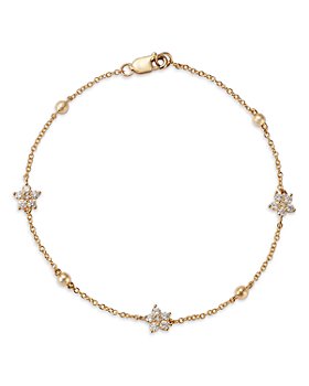 Bloomingdale's - Diamond Starflower Cluster Station Bracelet 14K Yellow Gold, 0.66 ct. t.w. - 100% Exclusive 