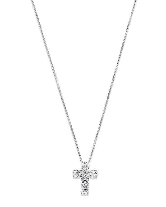Bloomingdale's Certified Diamond Cross Pendant Necklace in 14K White ...