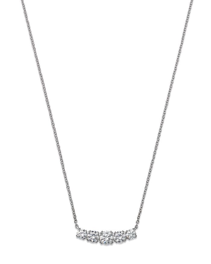 Bloomingdale's - Certified Diamond Curved Bar Necklace in 14K White Gold featuring diamonds with the DeBeers Code of Origin, 1.00 ct. t.w. - 100% Exclusive