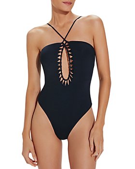 $188 GOTTEX COLLECTION 12 (M-L) Maritime Orange One Shoulder One Piece  Swimsuit
