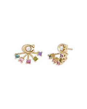 COACH - Signature C Multicolor Crystal Front to Back Earrings