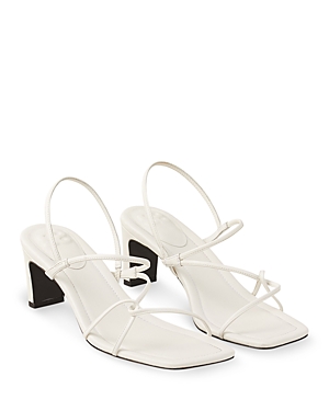 Shop Sandro Women's Faye Square Toe Strappy Slingback Sandals In Ecru