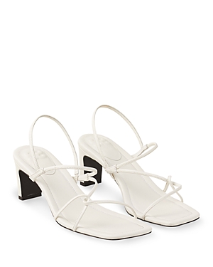 Sandro Women's Faye Square Toe Strappy Slingback Sandals In Ecru