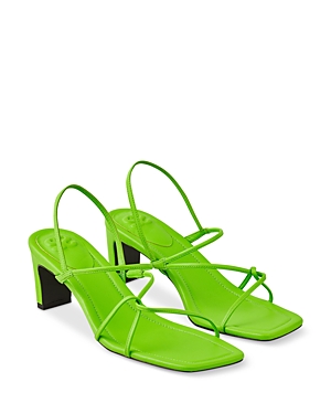 Sandro Open-toe Heeled Sandals In Fluo Green