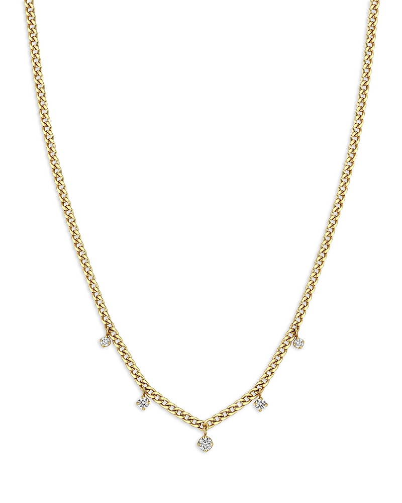 Zoë Chicco Extra-small Curb Chain Necklace In Gold