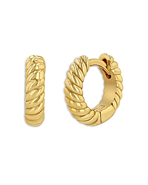 Zoë Chicco 14k Yellow Gold Simple Gold Twist Extra Small Huggie Hoop Earrings In Gold