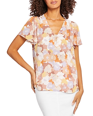 Nydj Flutter Sleeve Blouse In Sunset Grove