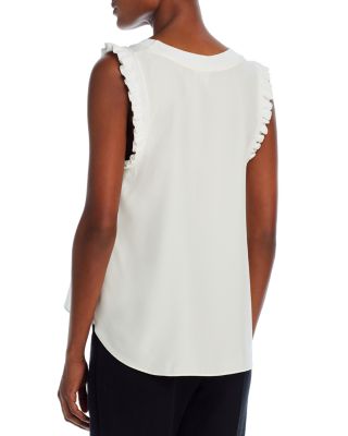Lenore Ruffle-Trimmed Silk Top