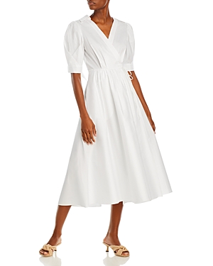 Shop Jason Wu Cotton Midi Dress In White