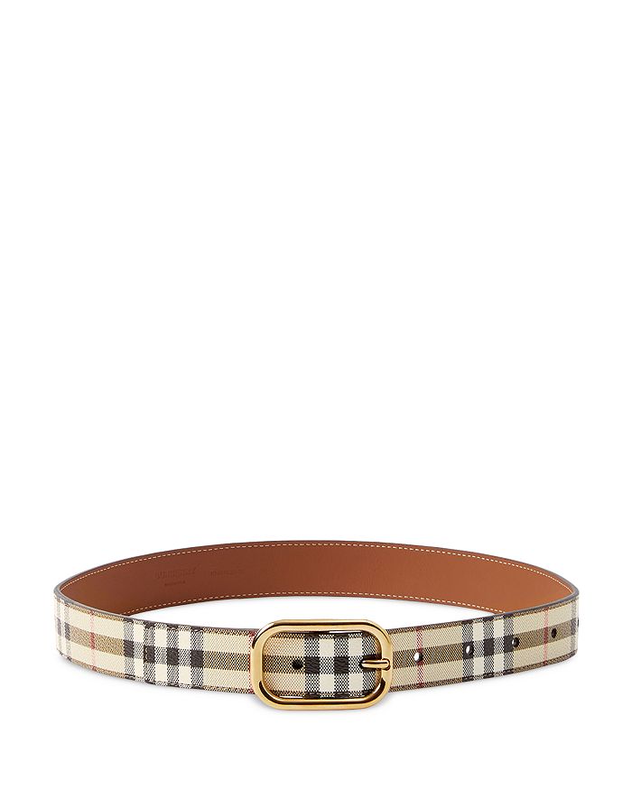 Burberry - Check and Leather Belt