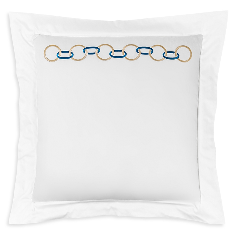 Frette Links Embroidery Cotton Euro Sham In Beige