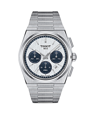 Shop Tissot Prx Automatic Chronograph, 42mm In White/silver