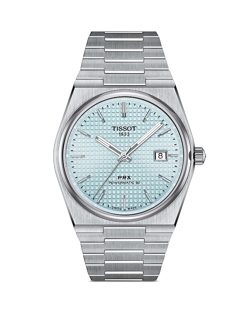 Tissot T1374071135100 Prx Powermatic 80 Stainless-steel Automatic Watch In Blue/silver